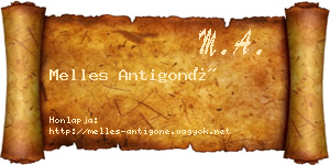 Melles Antigoné névjegykártya